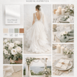 moodboard Cloud Dancer colore Pantone 2026 matrimonio elegante